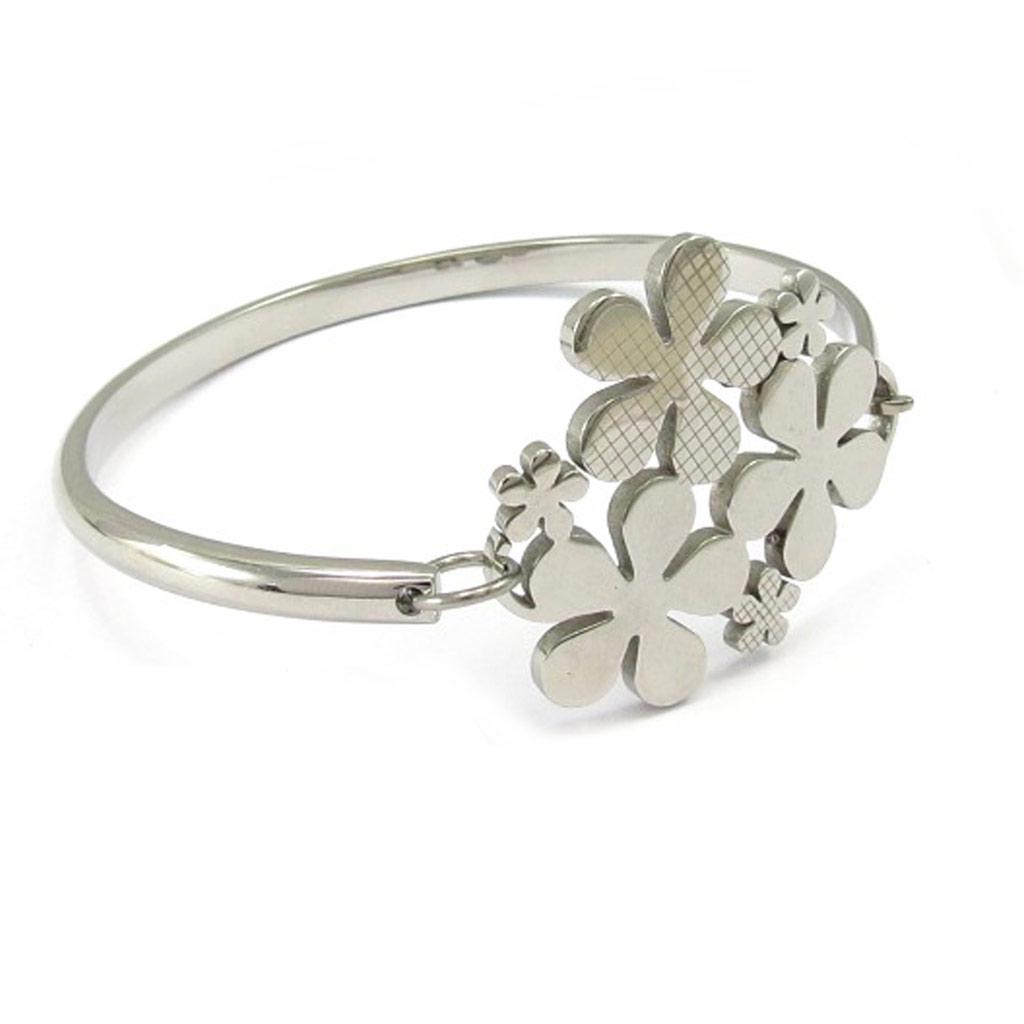 Altesse [K6009] - Silver 'Flora' Steel Bracelet