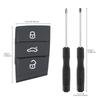 3 Buttons Rubber Flip Car Key Pad Replacement for Octavia Seat Leon Ibiza with 2pcs Screwdrivers Wear-resistant