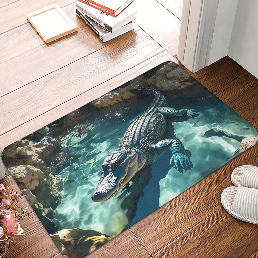 Shark Attack 3D Visual Design Front Door Mat Anti-Slip Outdoor Waterproof  Doormat Kitchen Balcony Entrance Rug Carpet