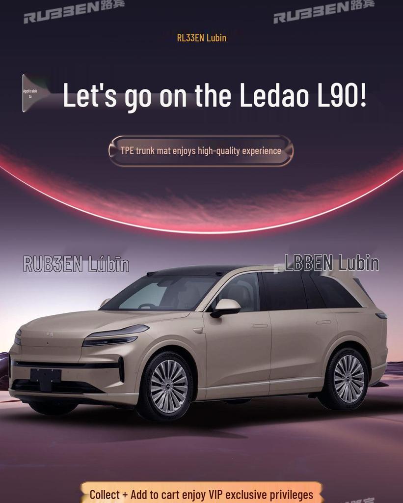 Compatible with 25 Li Auto L9 Models: TPE Trunk Mat, Semi-Enclosed Tail Box Mat, Car Decor Accessories.