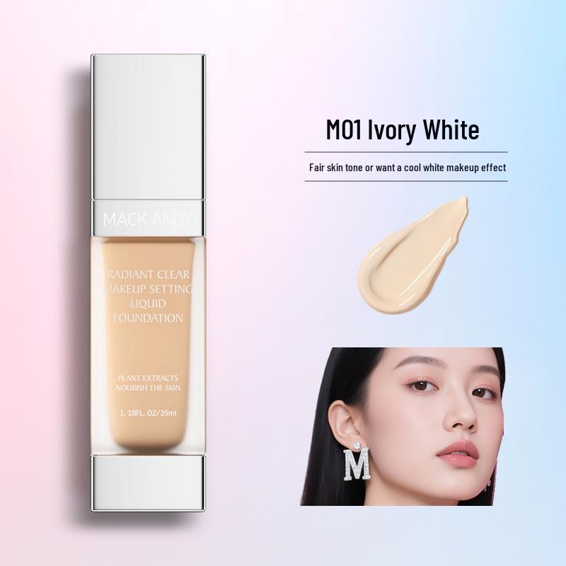 Makandi Radiant Clear Lightweight Skin-Nourishing Long-Lasting Foundation with Little Silver Cap