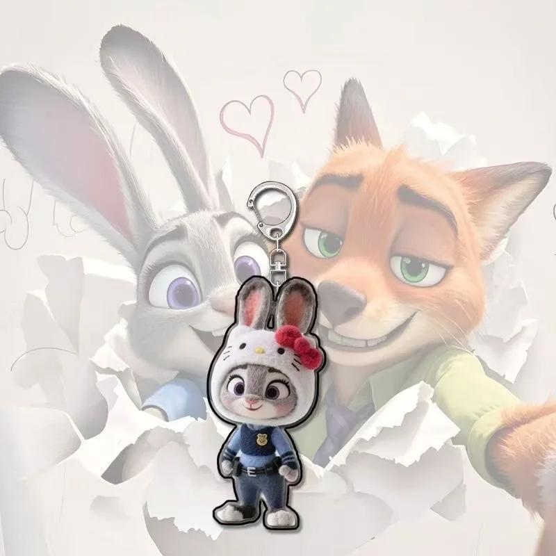 Zootopia Animace Periferie Klíčenka Kreslený Judy Nick Roztomilý Akrylový Klíčenka na Školní Tašku Muži a Ženy Narozeninové Dárky