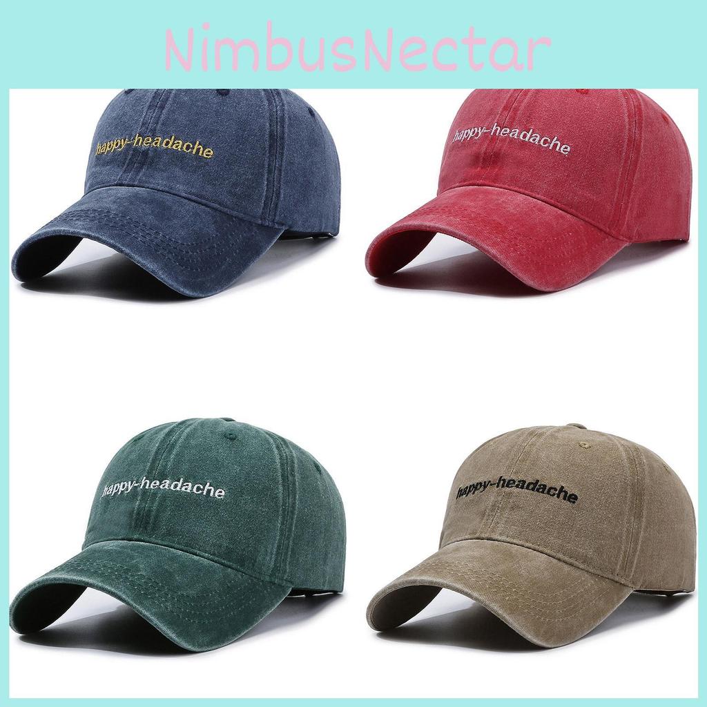 Happy Headache Letter Embroidery Baseball Cap Outdoor Sports Sun Protection