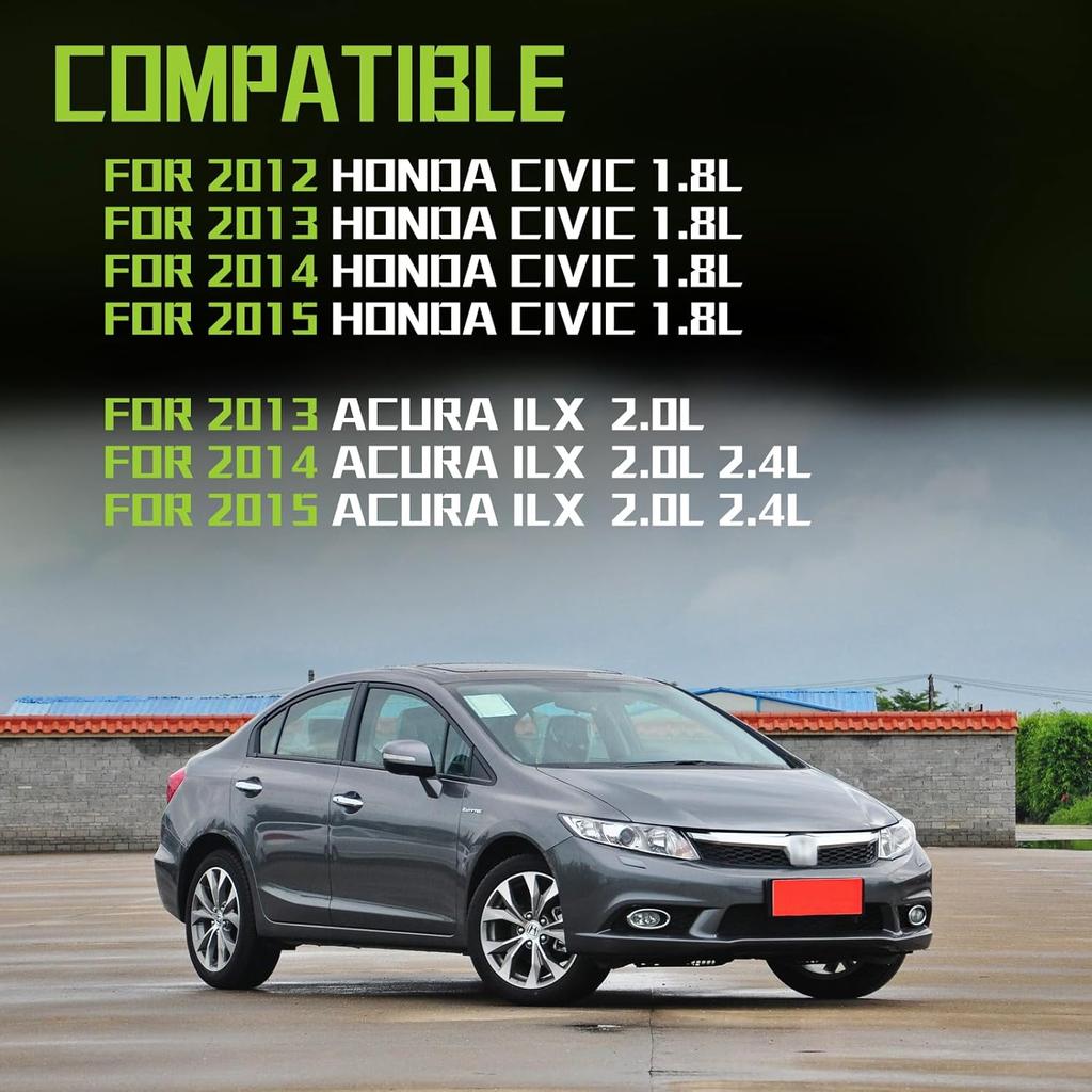 Engine Air Intake Hose Tube With Clamps Compatible With 2012-2015 Honda Civic 1.8L 2013-2015 Acura ILX 2.0L 2.4L Replaces Part #17225-R1A-A01