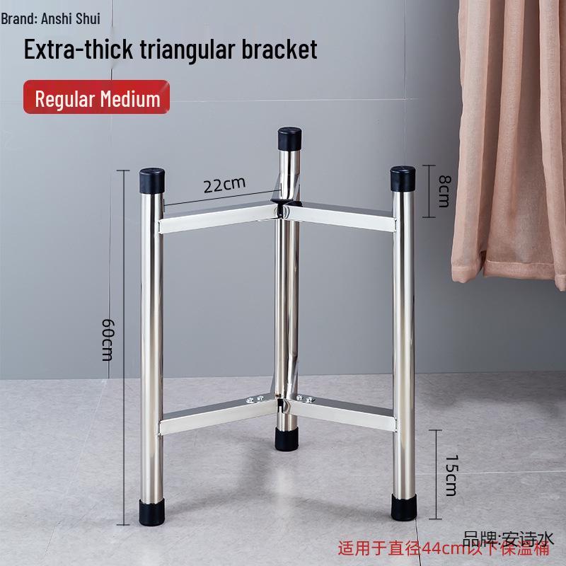 Stainless Steel Wheeled Multi-Purpose Rack: Soup Pot, Insulated Bucket, Cutting Board, & Hot Water Storage