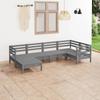 Day and Night - Day and Night Garden Furniture Set 6 Pieces Solid Gray Pine Wood