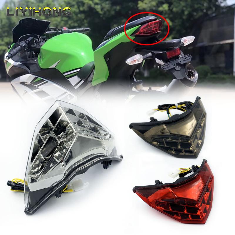 Motorcycle Modified LED Turn Signal Rear Warning Tail Light Brake Light for Kawasaki Ninja 250 250R 300 Z300 2013-2017