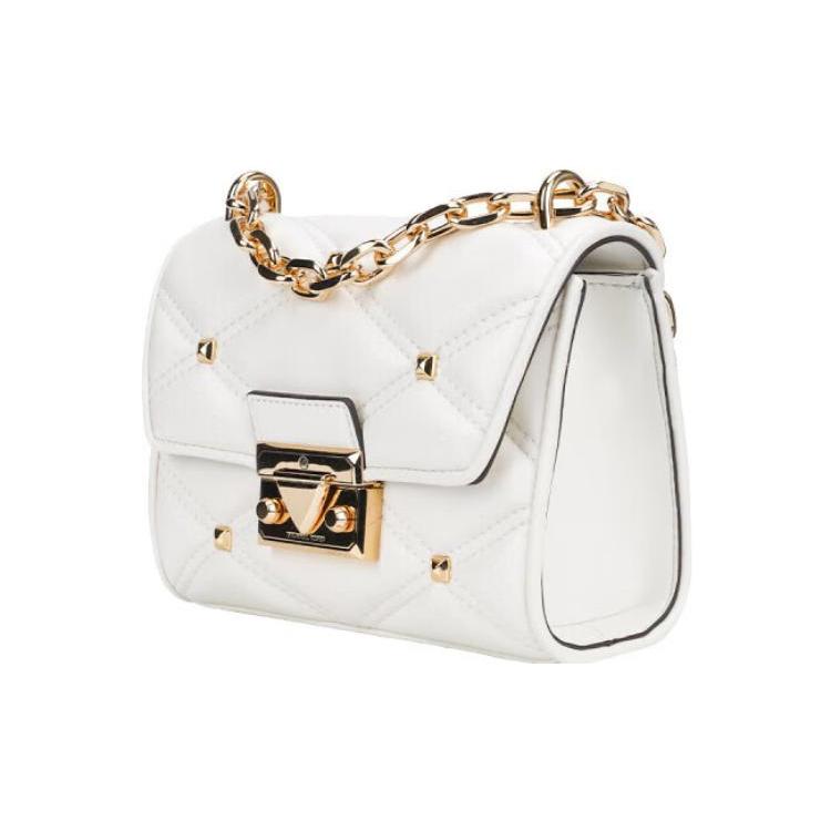New MICHAEL KORS Artificial Leather Small Square Bag, Shoulder Bag, Crossbody Bag Women's White 35S2GNRC1I-OPTICWHITE