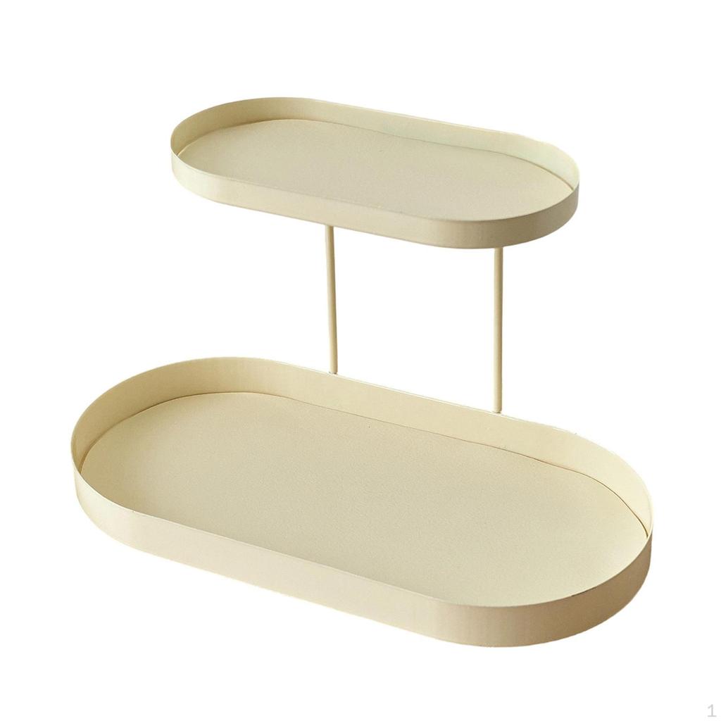 Counter Organizer Double Layer Decor Rack Perfume Makeup Skincare Shelf for Bedroom