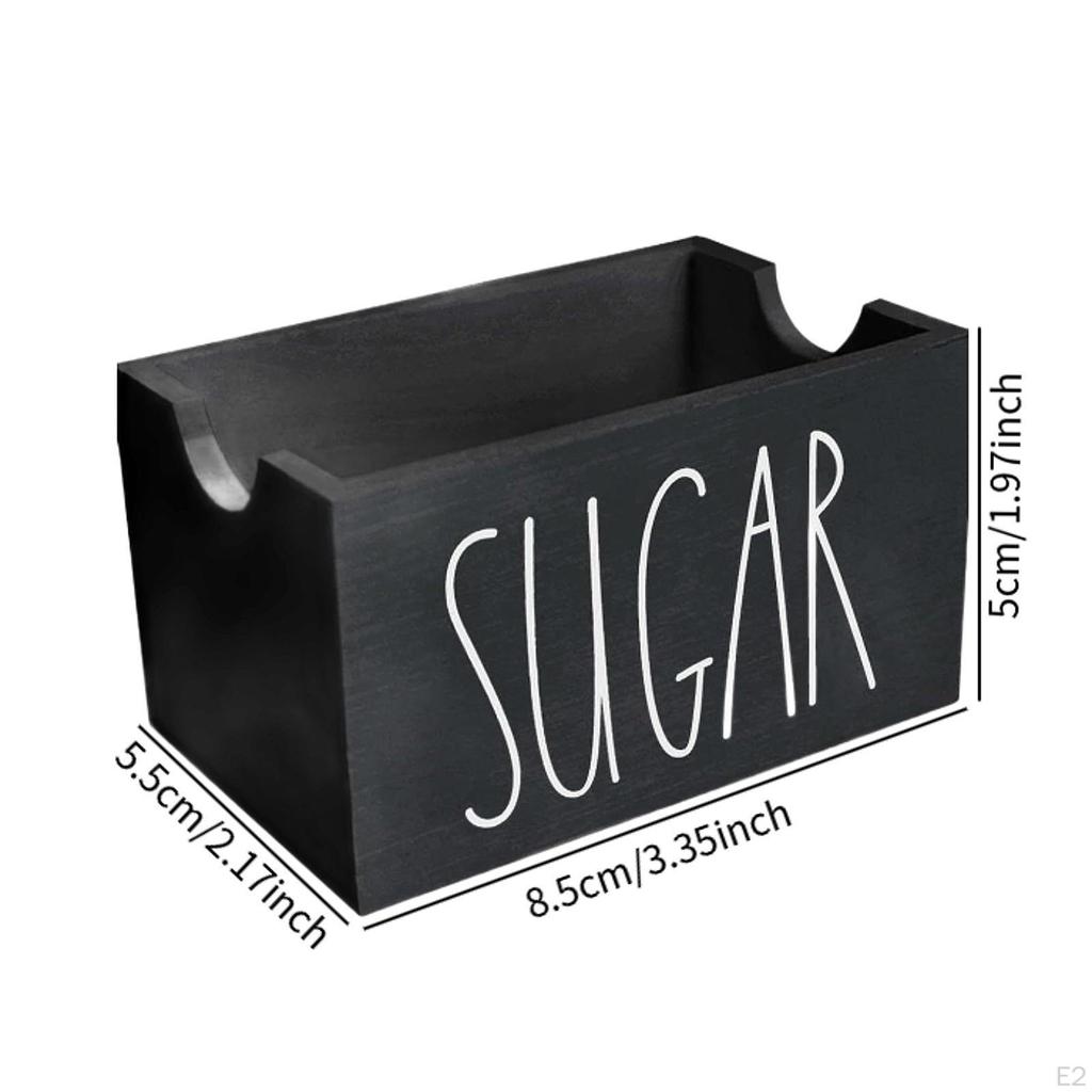 20 Sugar Packets Holder for Coffee, Wooden Container Office