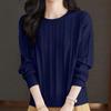 Navava Simple Daily Ribbed Solid Round Neck Long Sleeve Knit Sweater Nk3494