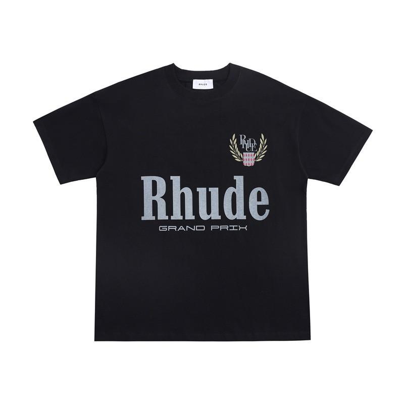 High Street Oversize Couple T-Shirt American Streetwear Print YYZP RHUDE Short Sleeve Tee Teens