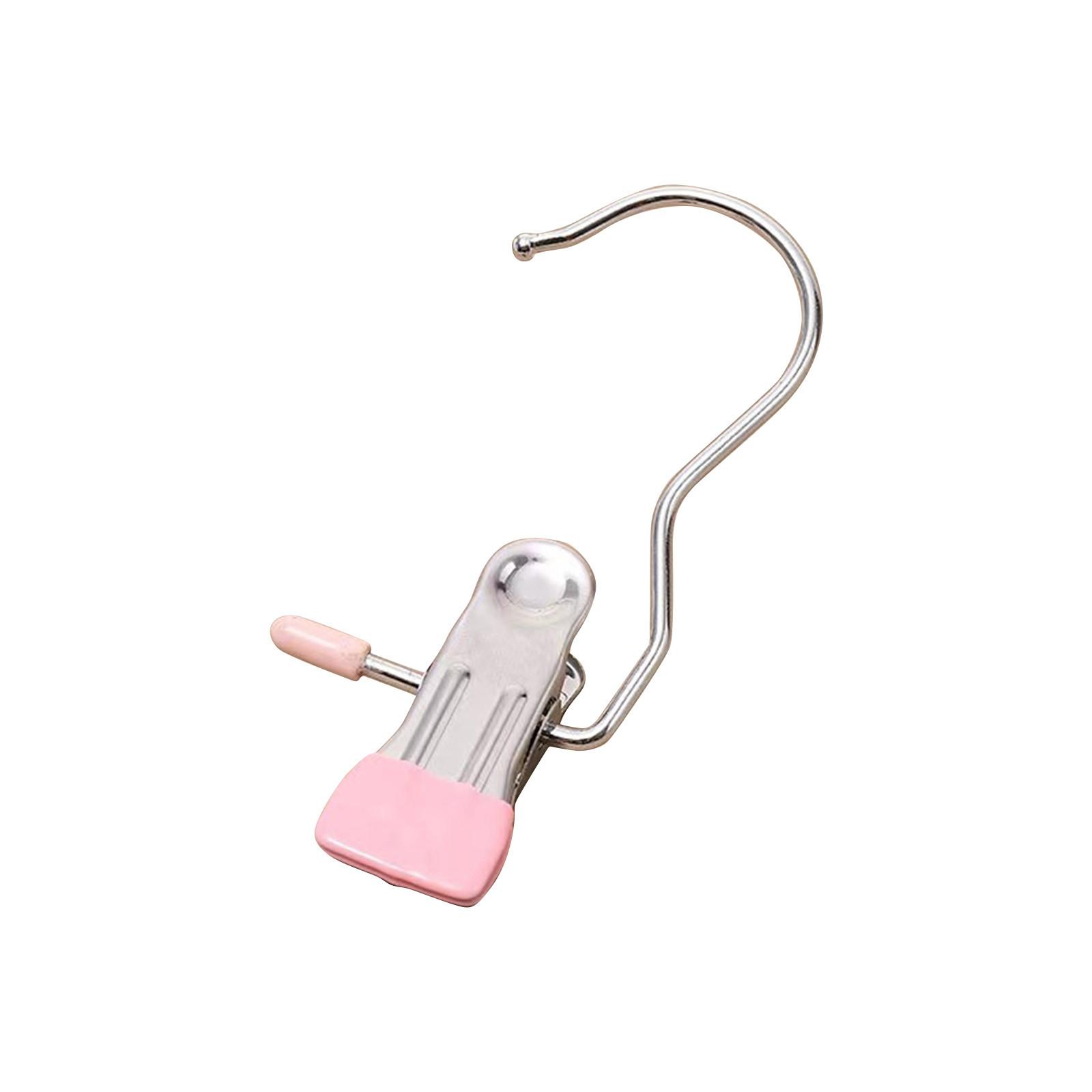 

Крючок для крепления, Компактный крючок для одежды Organiz Зажимы для одежды из нержавеющей стали с крючком Органайзер для стирки Портативная подвесная клипса Стойка для гардероба Эффективно One Size розовый