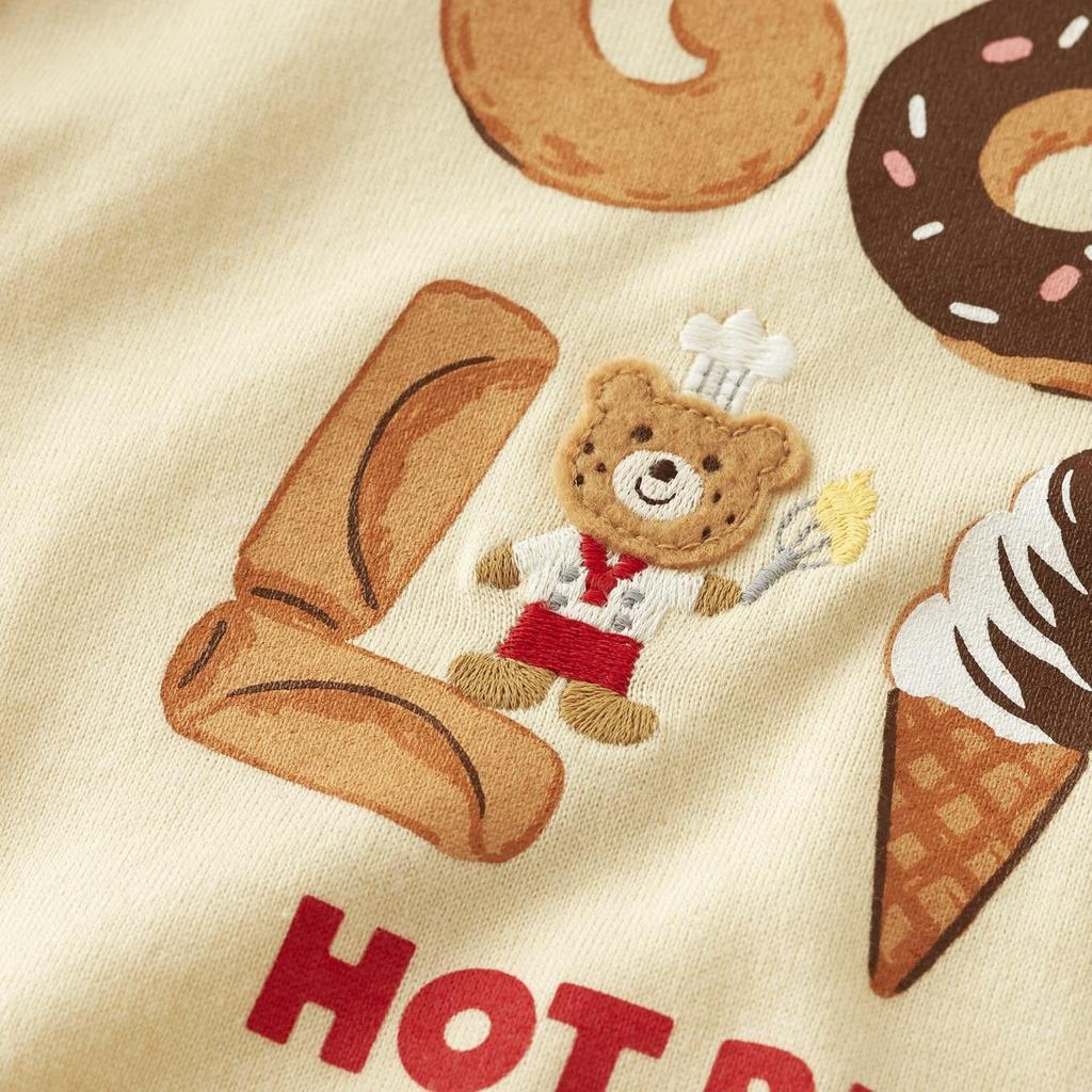 MIKI HOUSE HOT BISCUITS Long Sleeve T-Shirt, Boys and Girls, Baby Clothing, Ivory, 100cm, 73-5202-683