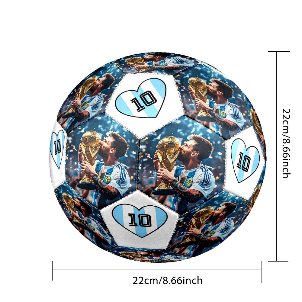 Messi 10 Number Argentina World Cup Champion Size 5 Football Machine Sewn Indooroutdoor Universal Football Perfect Commemorative Gift For Soccer Lover