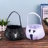 Spider Handle Basket Handle Halloween Goodie Bag Halloween Trick-Or-Treat Bag Black Kids Candy Bag For Party Trick-Or-Treat