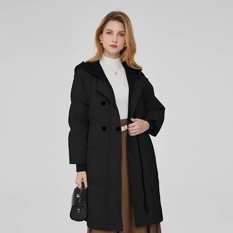 Chic Women Clothes Winter Long Parkas Hooded Cotton-padded Jacket Warm Loose Windproof Coat Quilted Jacket Long Sleeve Outerwear