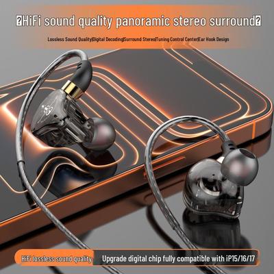 In-ear Wired Type-C Headphones with Mic, Line Control, and Heavy Bass