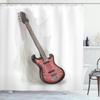 Electric Bass Guitar Shower Curtain Music Instrument Art Red Design Rock Theme Bath Decor Waterproof Fabric Home Accessories