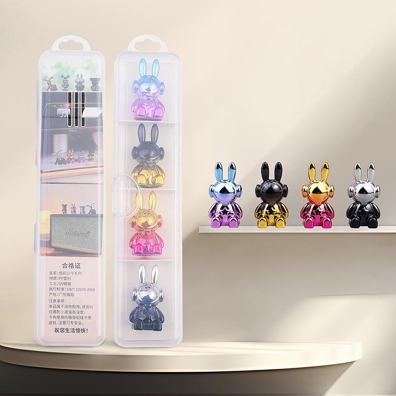 4 PCS Cute Cartoon Bear Car Interior Decorations Car Center Console Ornaments
