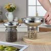 1/2Pcs Stainless Steel Funnel with Non-Slip Handle, Food Grade Metal Kitchen Filling Funnel, Wide Mouth Canning Funnel for Bottles & Jars