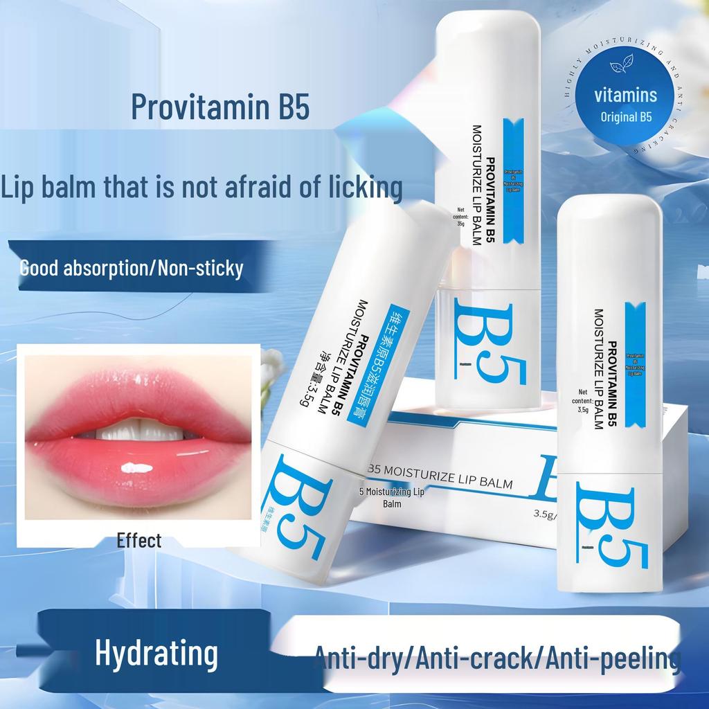Shuishi Kemo Vitamin B5 Lipstick: Hydrating, Moisturizing, Reduces Lip Lines, Prevents Dryness and Cracking, Lip Care Balm.