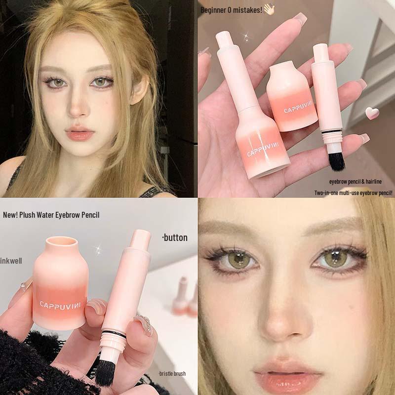 Cappuvini Peach Pink Smudge-Proof Eyebrow Pencil - Natural Color, Student-Friendly Cosmetics