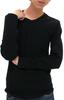 AVIREX Long Sleeve Solid 4 Size Black Men's V-Neck T-Shirt, Ribbed, Autumn, Colors, Small,
