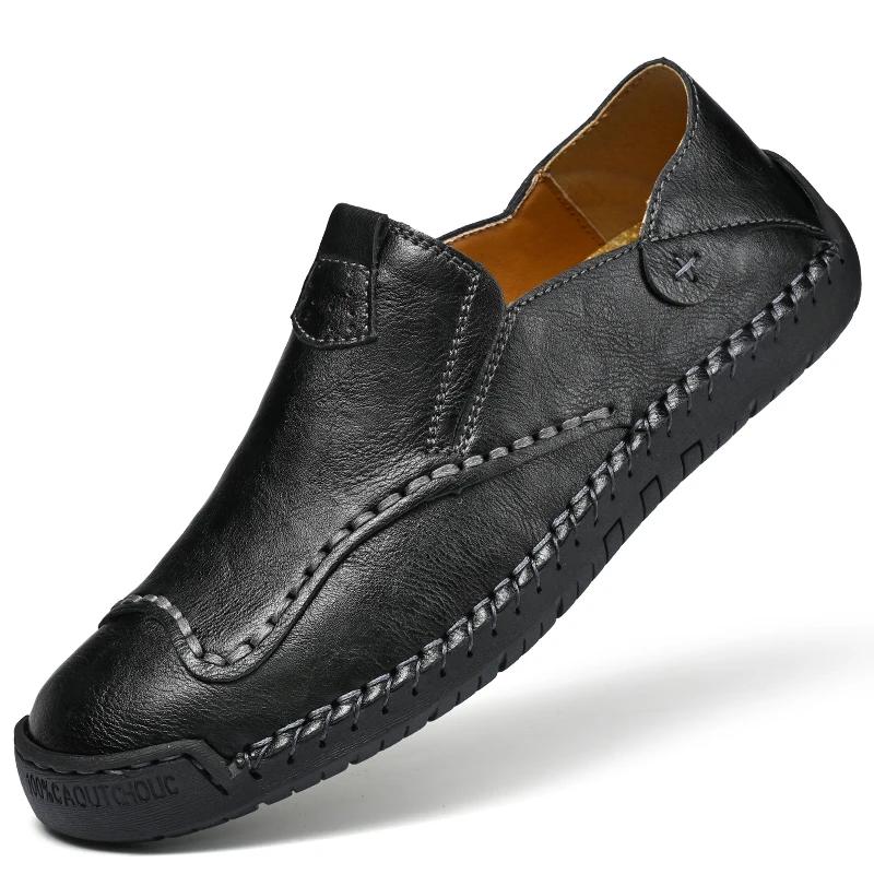 2025 Hot Sale Comfortable Men's Casual Shoes Outdoo Men Driving Shoes Handmade Leather Flat Men's Shoes Breathable Men Loafers