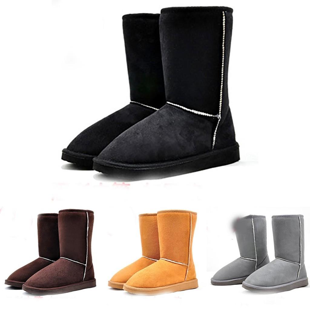 Luxuriöse Damen Winter Warme Wildleder Knöchel Schneestiefel Mit Gemütlichem Pelz Verdicktem Futter