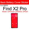 For OPPO Find X X2 X3 X5 X6 Pro Lite Neo X7 Ultra Rear Battery Door Housing Cover Adhesive Back Battery Housing Cover Sticker
