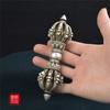 Bronce antiguo artículo de Buda mazo Jingang con nueve hilos de cobre puro y dorado en plata mazo Vajra Colección Metal