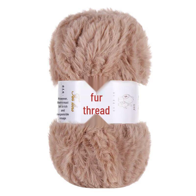Coarse Faux Fur Yarn Ball for Handmade Long Hair Mink Hats and Scarves DIY Kit