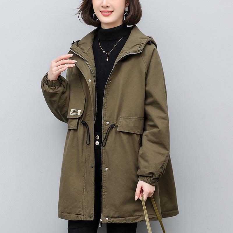 

Женская парка средней длины с капюшоном - Зимнее хлопковое пальто 2024 года с вышитым дизайном, свободного кроя, утолщенное и теплое. Extra Large