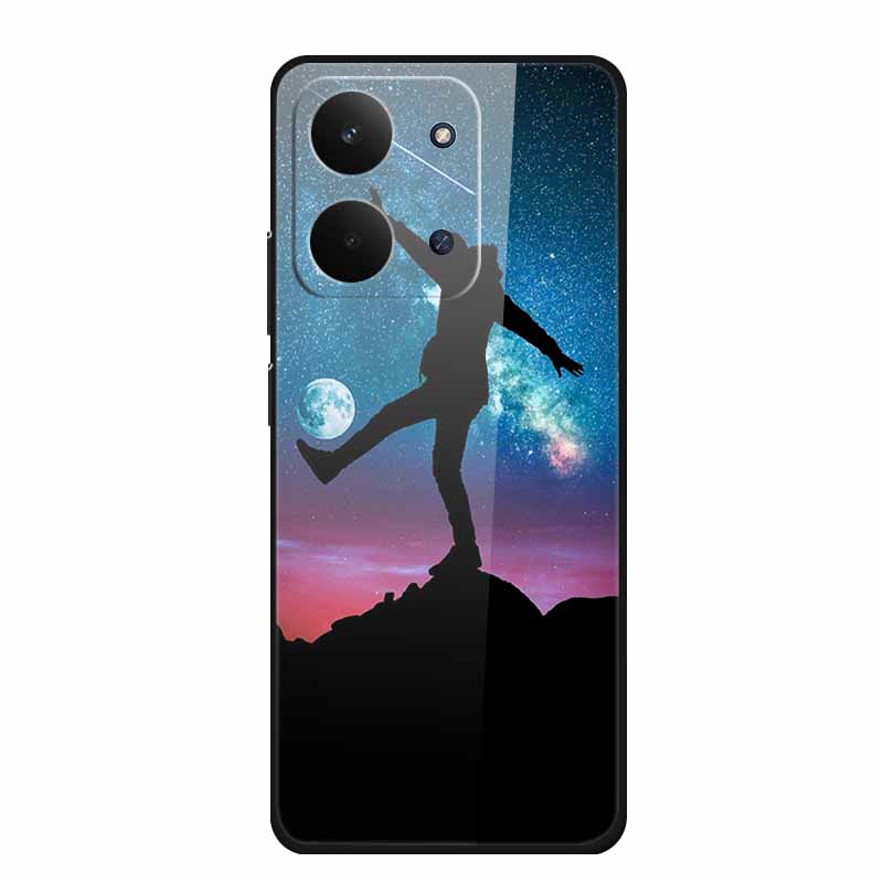Xiaomi Redmi 15C 4G Kılıfı İçin Cam Arka Kapak 15 C Kılıf Sert Temperli Cam Kılıf Redmi 15C Telefon Kılıfı İçin Redmi15C Yumuşak Tampon