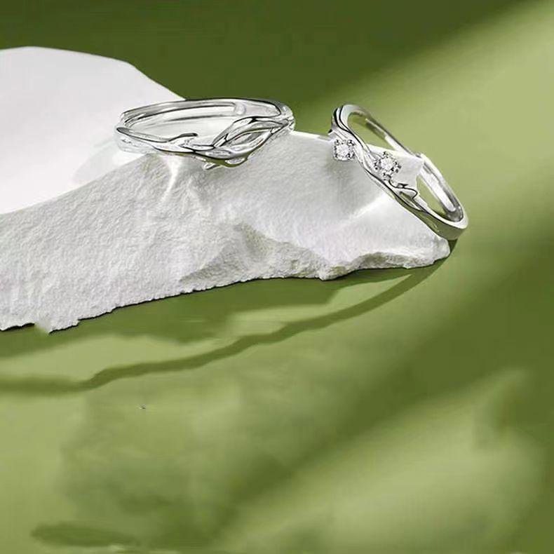 Anéis Abertos Casal de Visco Mingjie: Design de Nicho para Homens e Mulheres, Presente de Natal Perfeito para Namoradas.