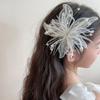 Feather Pearl 3D Organza Flower Patch Twisted Wire Crystal Flower Studded Patch Hand-made Multi-layer Embroidery Patch