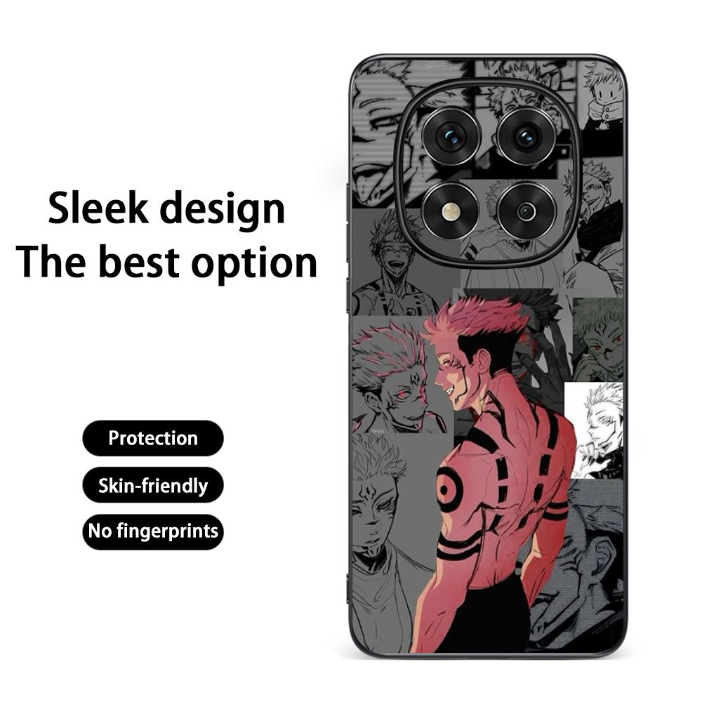 Sukuna cool anime demon pattern Phone Case For Redmi Note 14 13 12 11 Pro Plus S 5G 14C A3 Soft Black Phone Cover