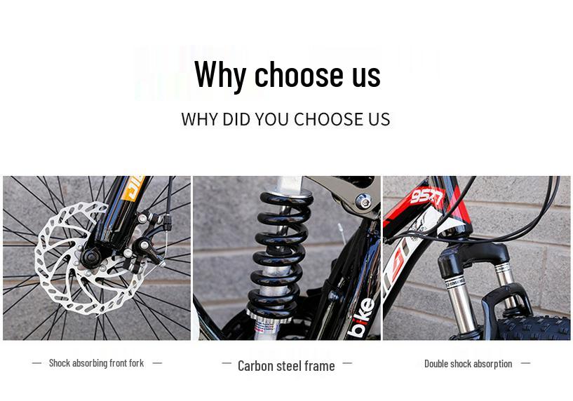 Adult Off-Road Mountain Bike with 4.0 Tires & Shock Absorption for Men, Women & Students
