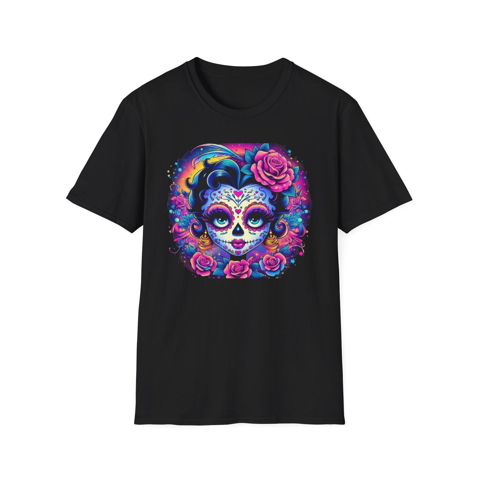 Colorful Spanish Women Skull Happy T-Shirt S разноцветный