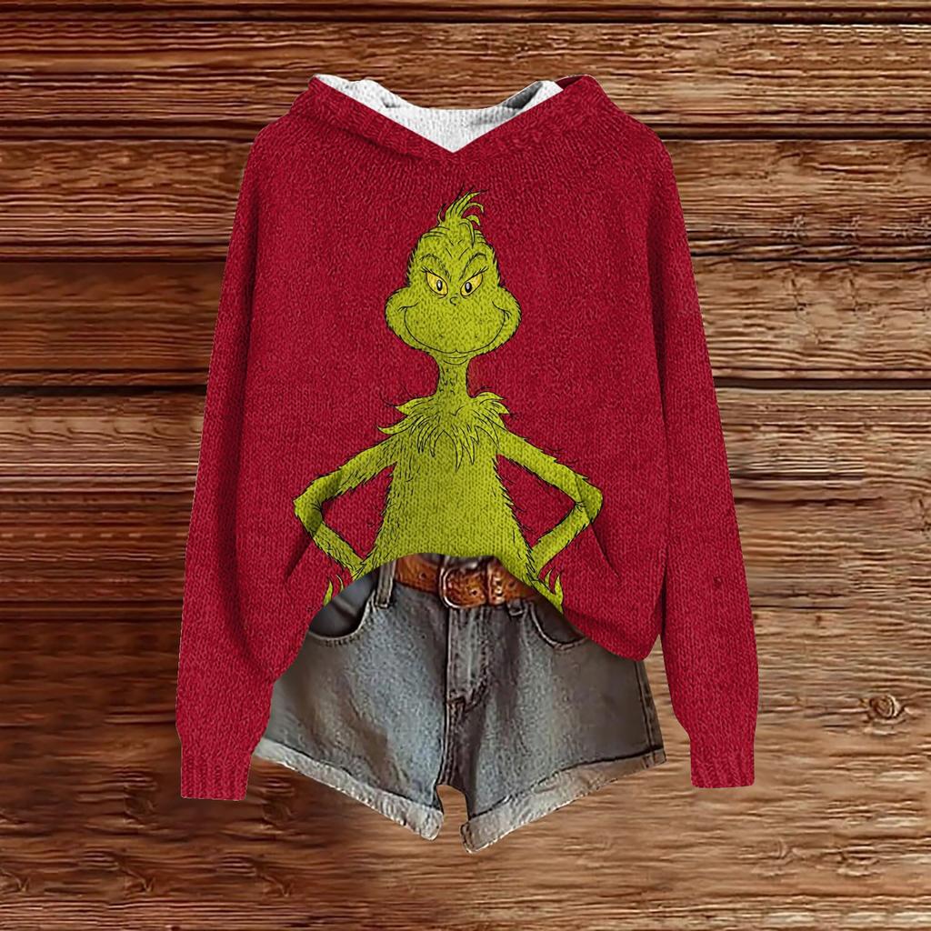 Sweatshirts For Women Knit Sweater Cute Shirt Fall Pullover Hooded Sweatshirt