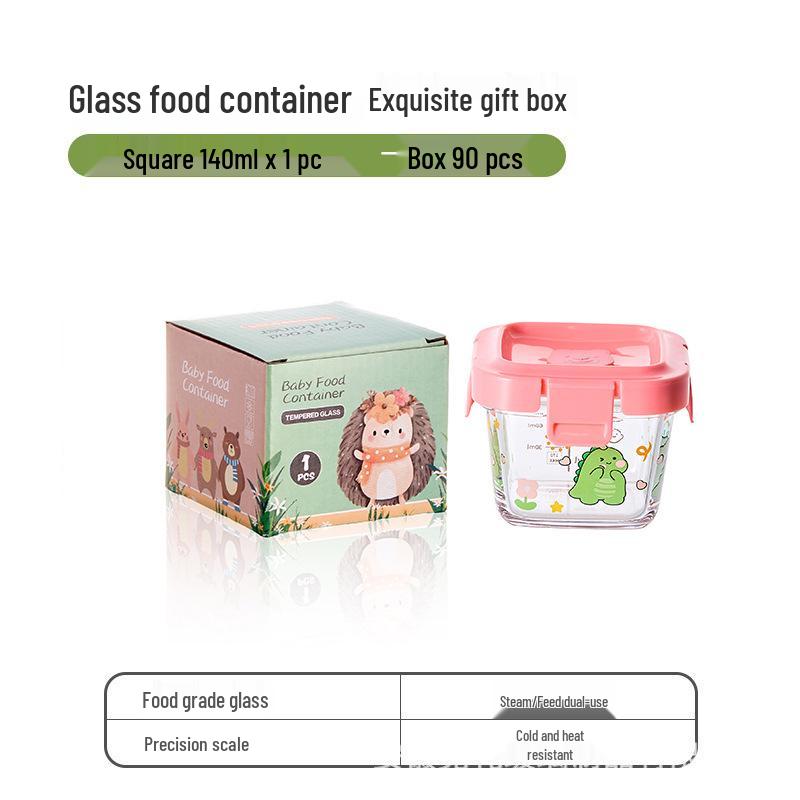 Sealed Glass Baby Food Container: Steamable, Microwaveable Portioning Bowl for Fresh-Keeping & Sampling