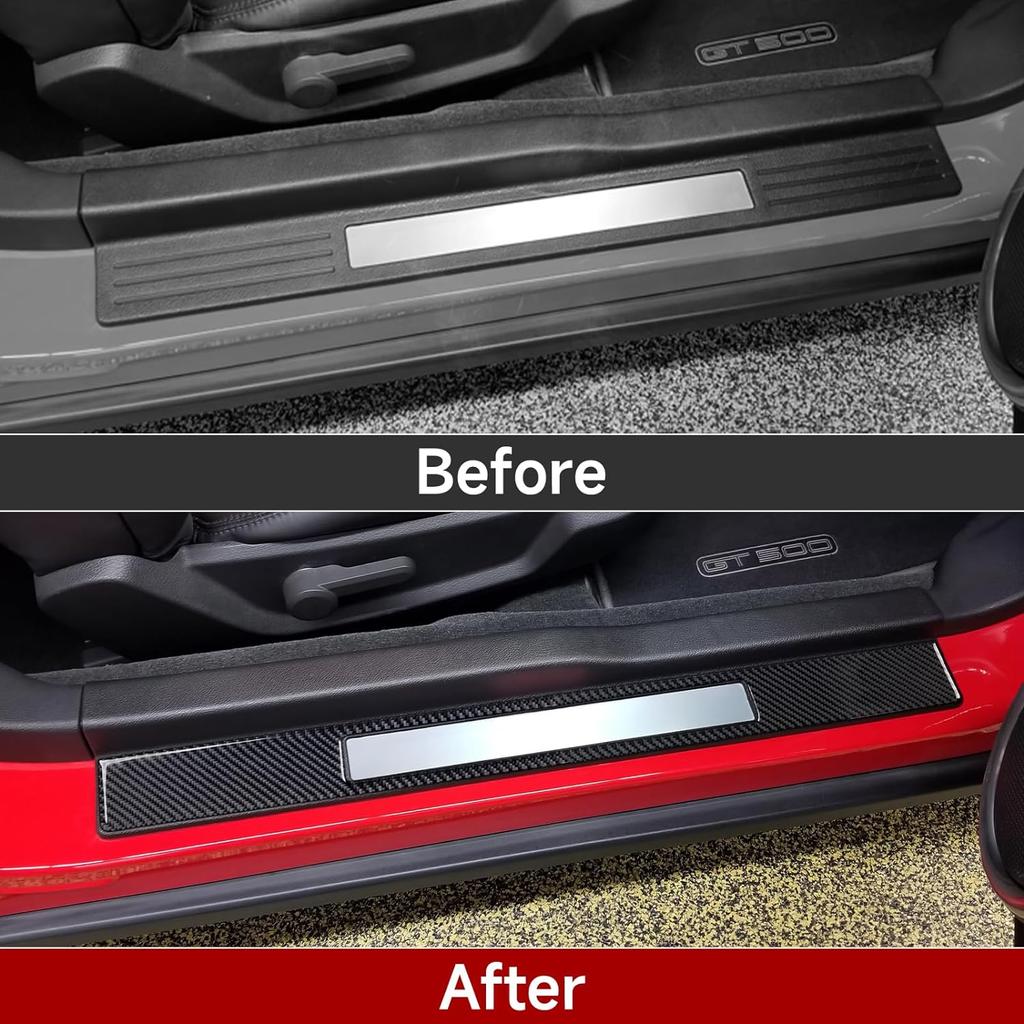 Car Carbon Fiber Decorative Cover Suitable for Ford Mustang 2009 2010 2011 2012 2013 2014 Accessories Door Baffle Sticker