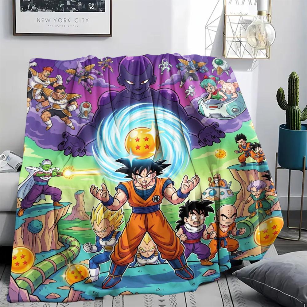 Dragon Ball Goku Warm Flannel Blanket Comfortable Print Pattern for Home Indoor Picnic Travel.-TING