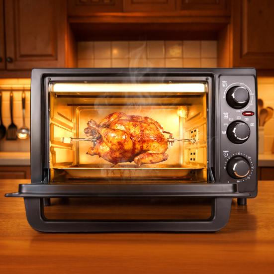 Convection Oven 34QT/32L Kitchen Oven 1500W Multi-Functional Countertop Toaster with Multifunctional 60-Min Timer Crispy Roast Dehydrate