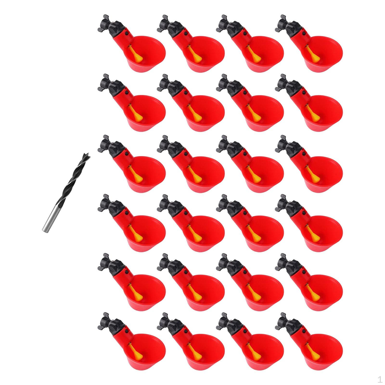 

24Pcs Automatic Poultry Waterer Cups Chicken Water Feeder Easy Installation Wear Resistant Quail