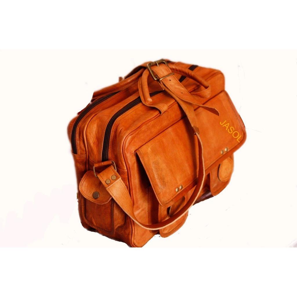 Mens Satchel Vintage Brown Leather Messenger Bag Shoulder Laptop Bag Briefcase