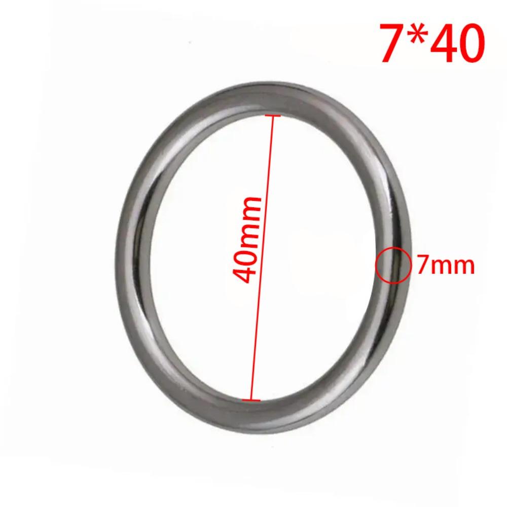 7 Pcs Silver O Ring Rustproof Solid Round Buckle Durable Stainless Steel O Ring  Diving Accessory