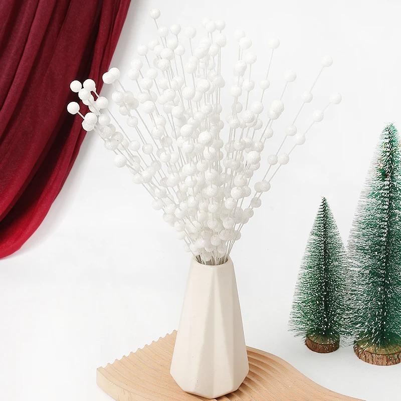 40cm Christmas Decoration Artificial Flowers Glitter Berry Xmas Tree Ornaments for Home Decor Navidad New Year Party Supplies