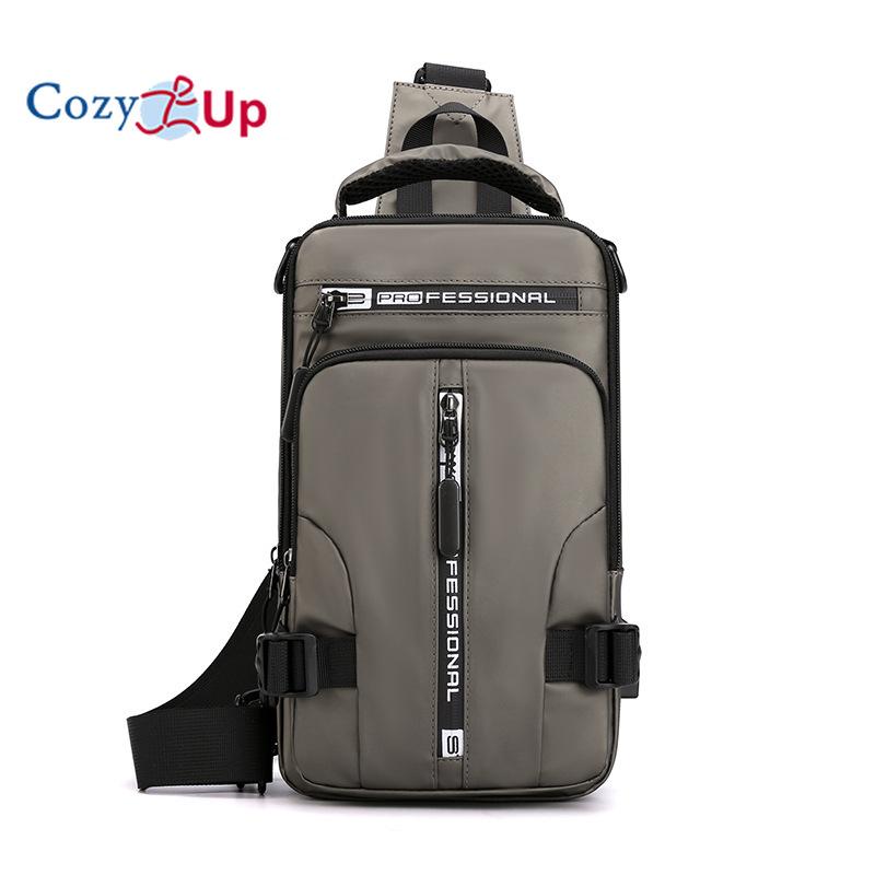 Cozy Up Herre Multifunksjonell Brystveske, Moteabel og Casual En Skulder Crossbody-veske, Vanntett Romstoff Liten Ryggsekk